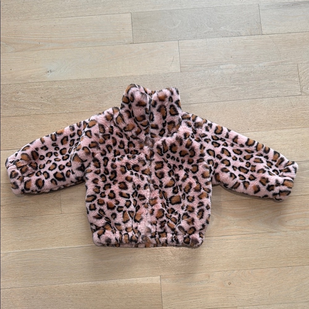 Leopard Print Cozy Oh Baby Kids Jacket - Size 2